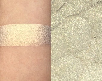 Pressed highlighter- ORANGE CREAM, highlighter make up, pressed eyeshadow, vegan highlighter, duochrome white orange, duochrome highlighter
