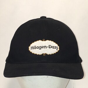 90's Haagen-Dazs VINTAGE CAP ハーゲンダッツ ビンテージ 刺繍ロゴ 黒