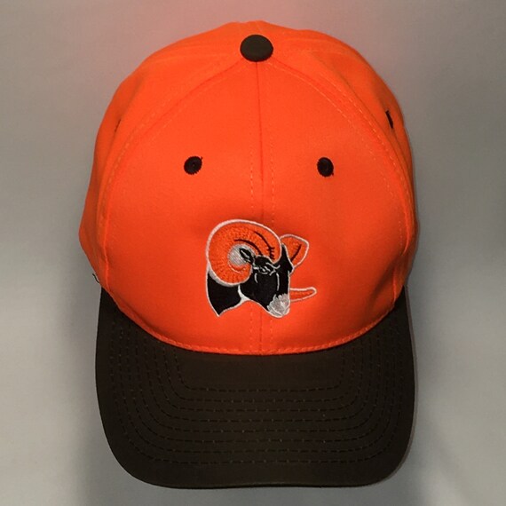 Bighorn Sheep Rams Head Baseball Cap Snapback Hat Hunting Men Vintage Buck Hunter Orange Brown Two Tone wildlife Animal Gift T65 OC1025