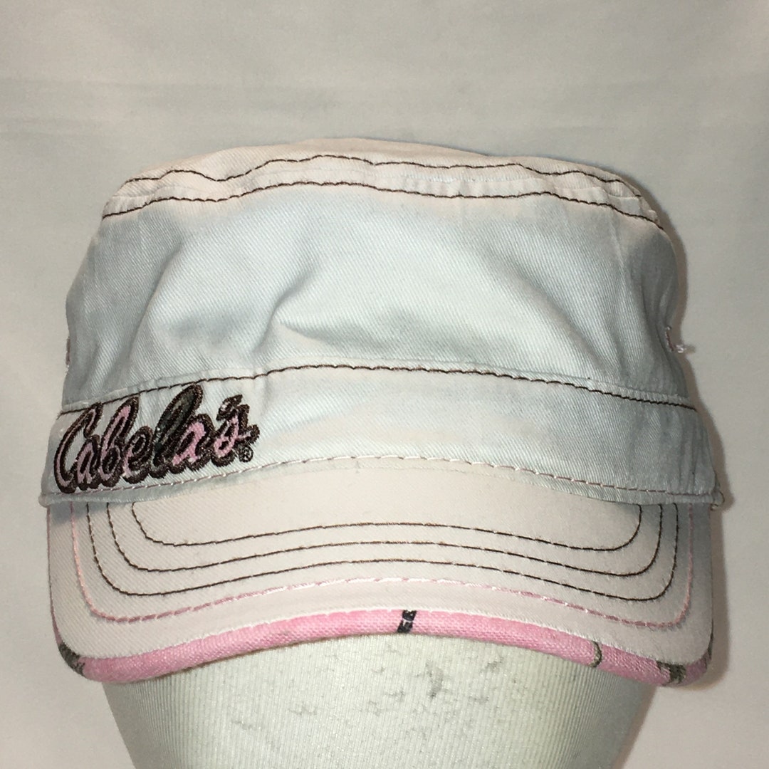 Women Army Cadet Hat Cabelas Cap White Pink Black Adjustable Ladies