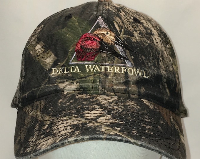 Vintage Duck Hunting Hat Delta Waterfowl Baseball Cap Dad Hats Mallard Ducks Mossy Oak