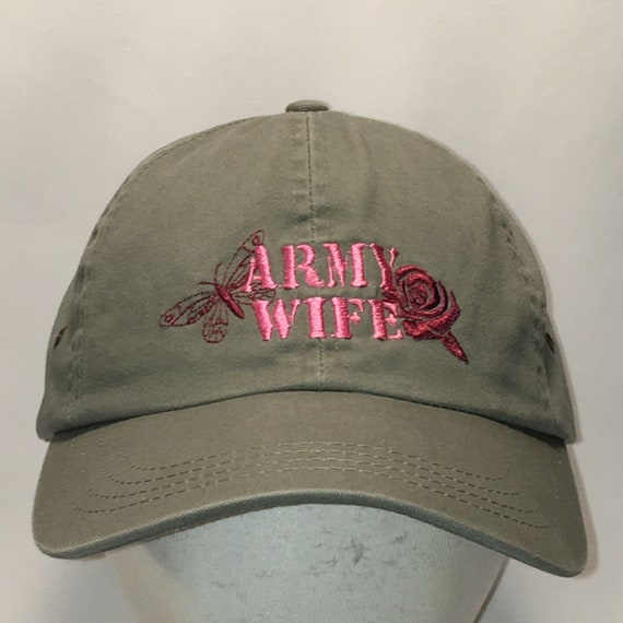 Baseball Cap Military Hat Army Wife Mom Hats Green Pink Maroon Butterfly Rose Floral Design Strapback Caps Gifts for Women T55 Jl1032