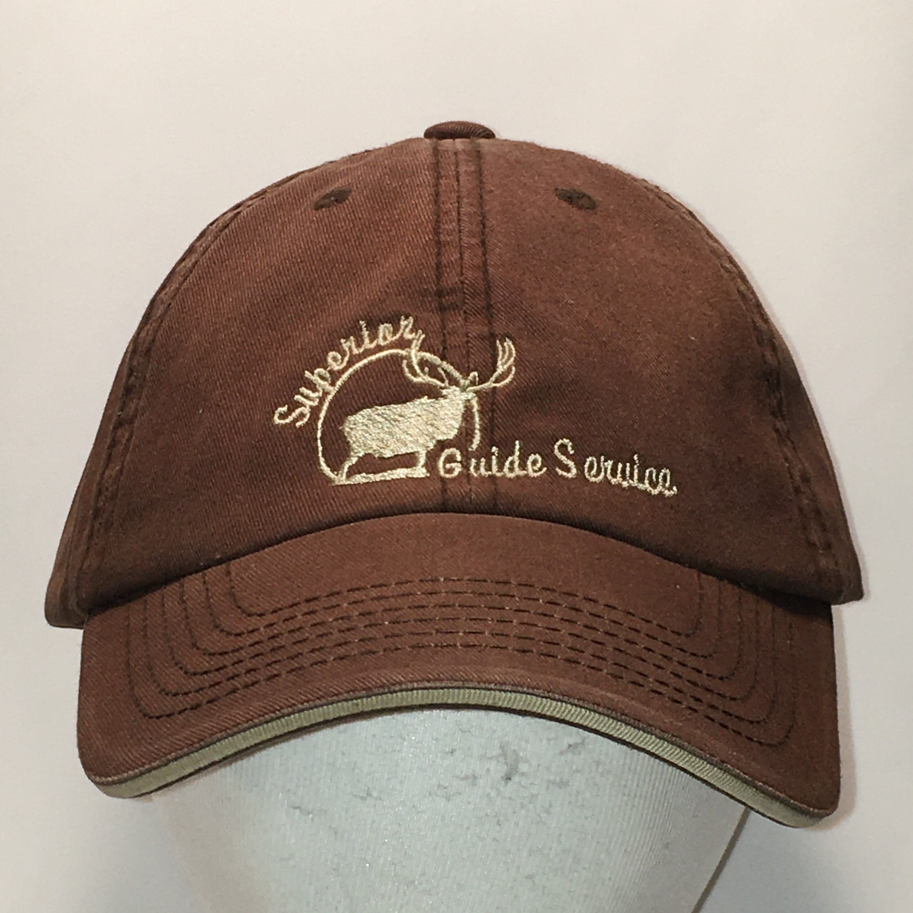 Hunting Hat Brown Baseball Cap Men Hats Buck Deer Hunter Superior Guide Service Sports Caps Hunters Gifts for Dad T36 A0040