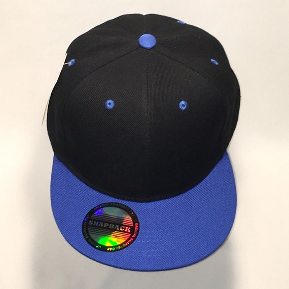 Black Blue Two Tone Flat Bill Baseball 