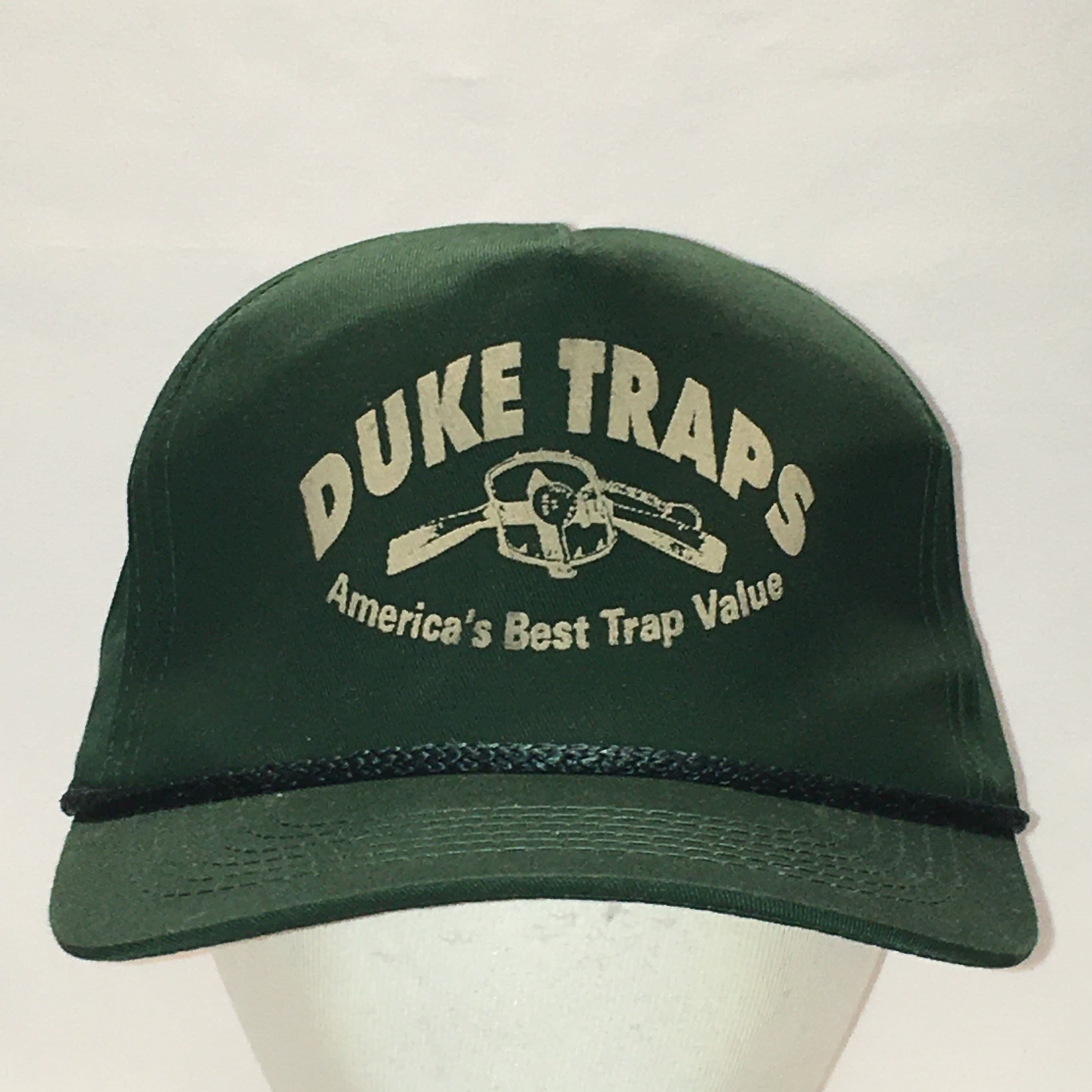 Duke Traps Hunting Men Snapback Hat Vintage 90s Baseball Cap Green Rope  Missing Top Button Ball Cap Animal Hunter Birthday Gifts T20 N2012 