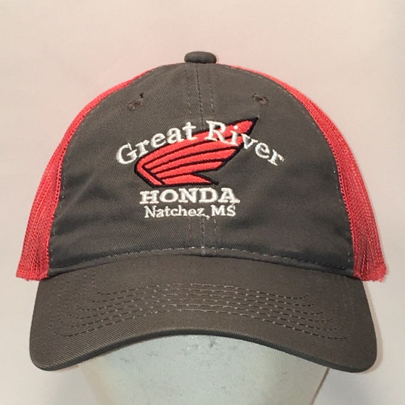 Baseball Hat for Men Great River Honda Cap Gray Orange Mesh Back