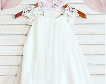 a line princess tea length flower girl dress