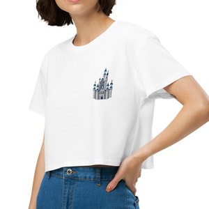 Disney Castle Inspired Embroidered Women’s Crop Top