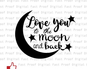 Moon And Back Svg Etsy