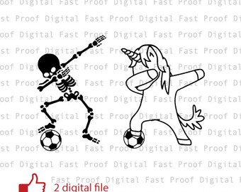 Calcio Dafferrare scheletro unicorno silhouette SVG, file di taglio, ClipArt, calcio Dafferrare SVG, sport SVG
