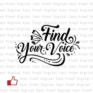 Finden Sie Ihre Stimme SVG, schneiden Datei, Clipart, Hand beschriftet