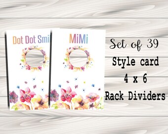 Clothing Rack Price Hanging Dividers, Clothing Name Style Divider for Clothes Racks, Hanger Tags - watercolour