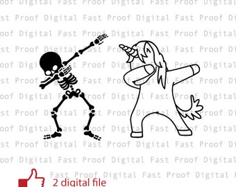 Dafferrare scheletro unicorno silhouette SVG, file di taglio, ClipArt, Dafferrare pastella SVG, sport SVG