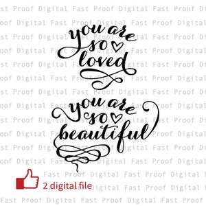 Je bent dus hield je bent zo mooi SVG, snijden bestand, clipart, hand letters