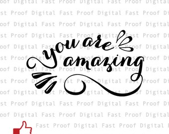 Sei incredibile SVG, file di taglio, clipart, mano con letterati