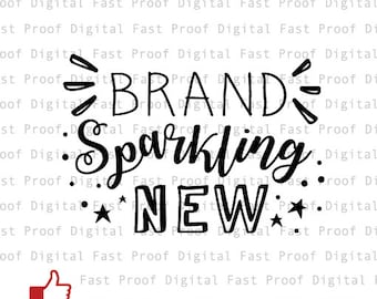 Marchio frizzante nuovo SVG, tagliare file, clipart, mano con lettere, file di taglio, commerciale utilizzare SVG