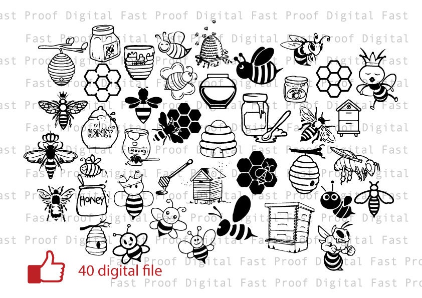 Download Bee Silhouette Svg Cutting File Clipart Queen Bee Clipart Etsy