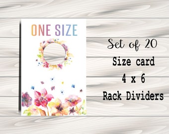 Clothing Rack Price Hanging Dividers, Clothing Name Style Divider for Clothes Racks, Size Hanger Tags - watercolour