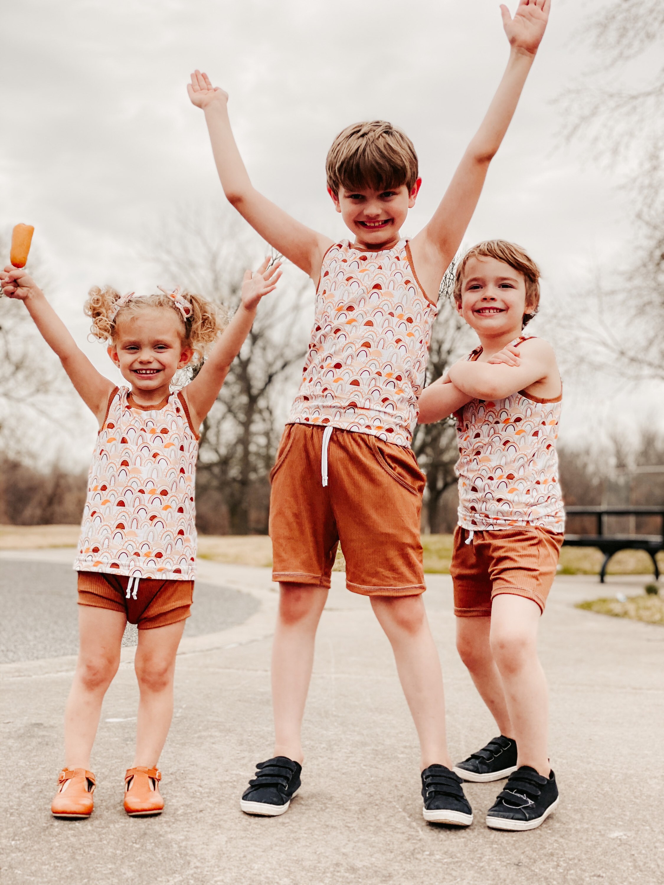 Summer rainbow outfit boy shorts tank top girl shorties Etsy