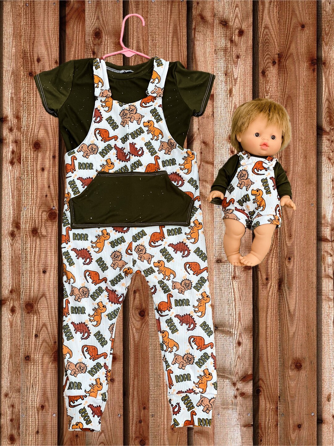 Dinosaur Overalls Short Overalls Minikane Doll Overalls Etsy