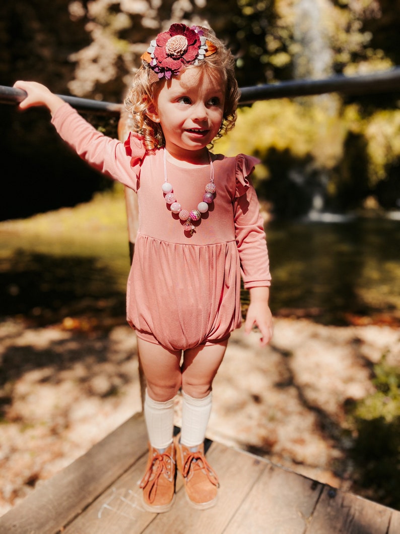 Fall floral bubble romper