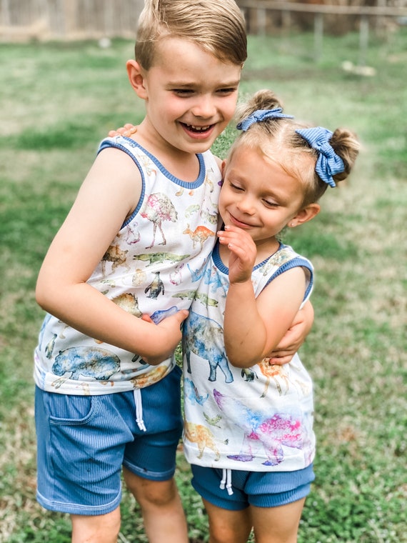 Summer ZOO Outfit Boy Shorts Tank Top Girl Shorties Etsy