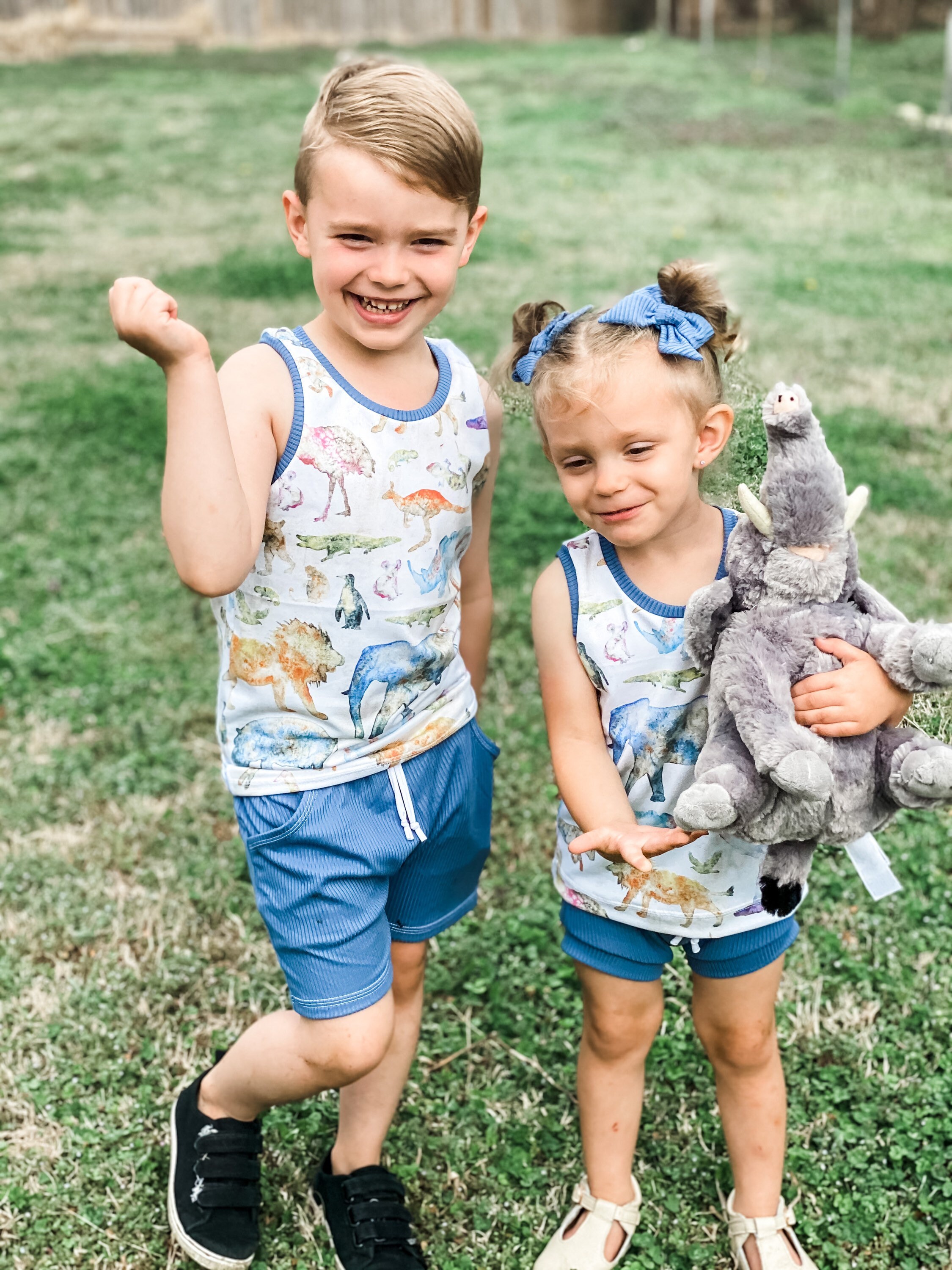 Summer ZOO Outfit Boy Shorts Tank Top Girl Shorties Etsy