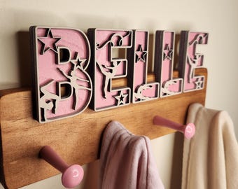 Personalized Ballet Coat Rack: 3D Laser Cut Wall Hanger