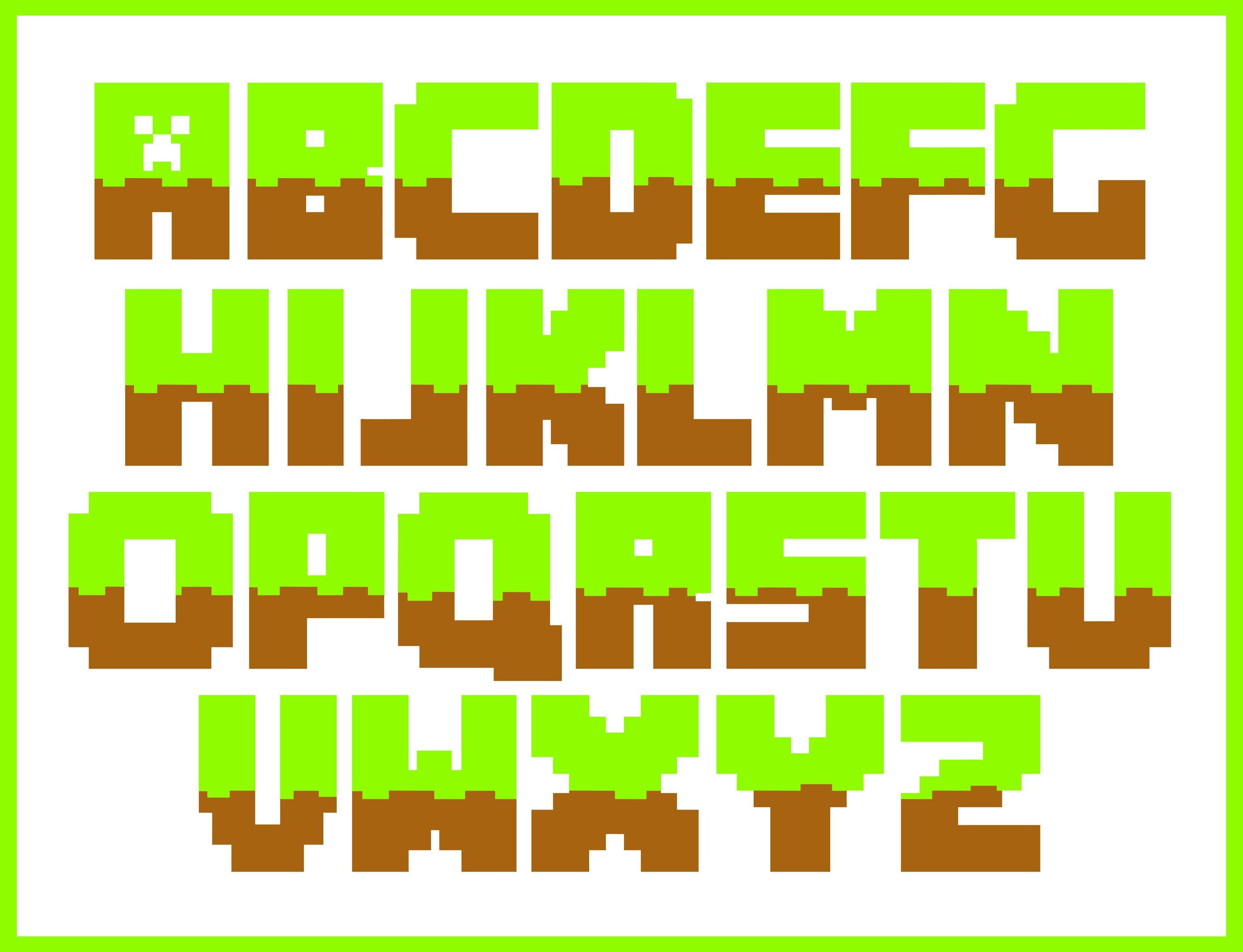 Mine Themed Wooden Letters, 3D Craft Font, Kids Bedroom Decor - Etsy