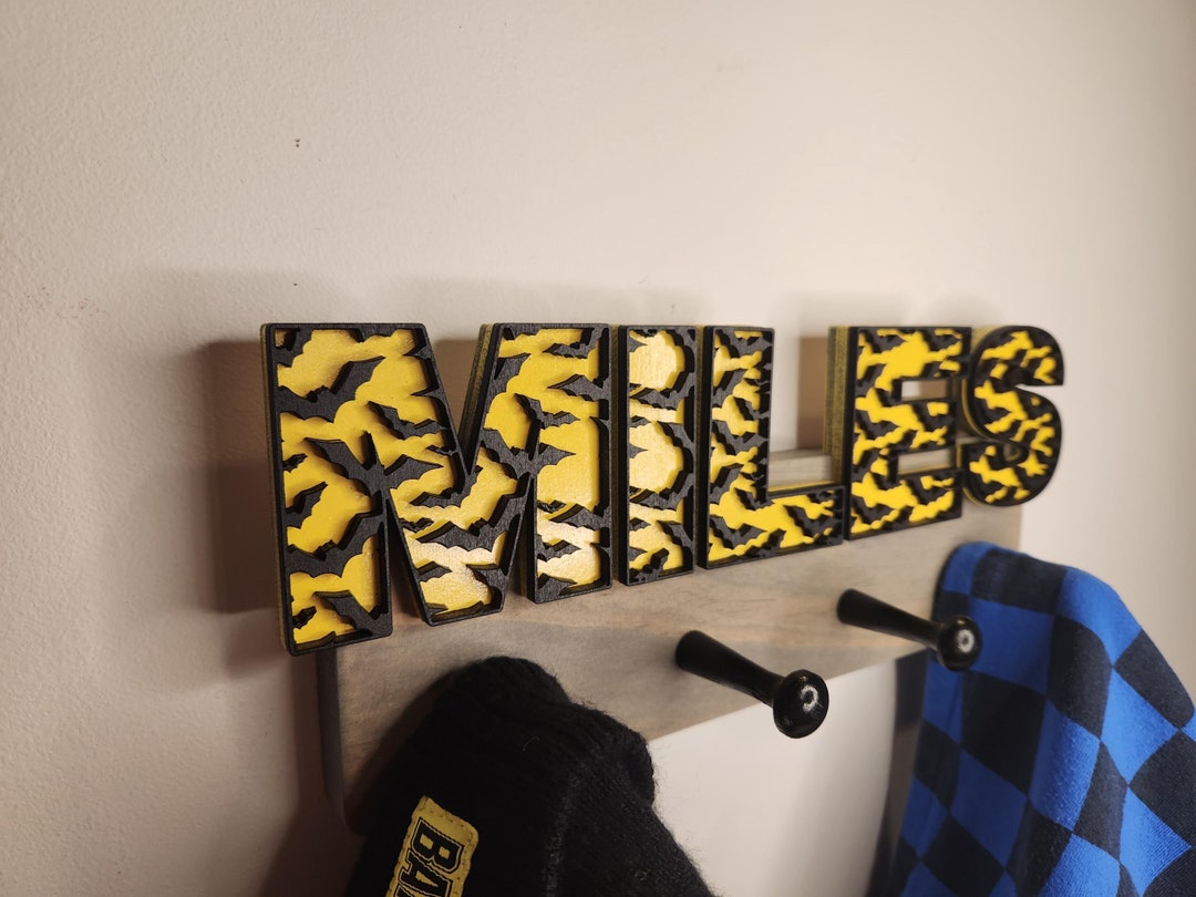 Dark Bat Coat Hat Rack, Superhero, Personalized, Custom, Hand Made, Hat ...
