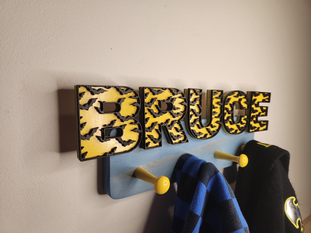 Bat Coat Hat Rack, Classic Superhero, Personalized, Custom, Hand Made ...
