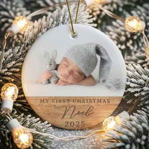 Baby's First Christmas Photo Ornament: Custom Newborn Keepsake #1018