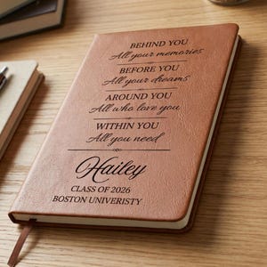 Personalized Graduation Gift, Vegan Leather Journal
