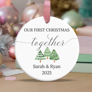 First Christmas Together Ornament, Personalized Christmas Gifts for Couple, Custom Wedding Engagement Keepsake, Just Married, Xmas Decor