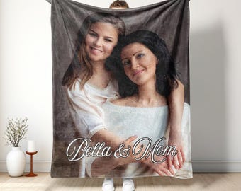 Personalized Photo Blanket with Custom Name, Available in Minky or Sherpa Fleece