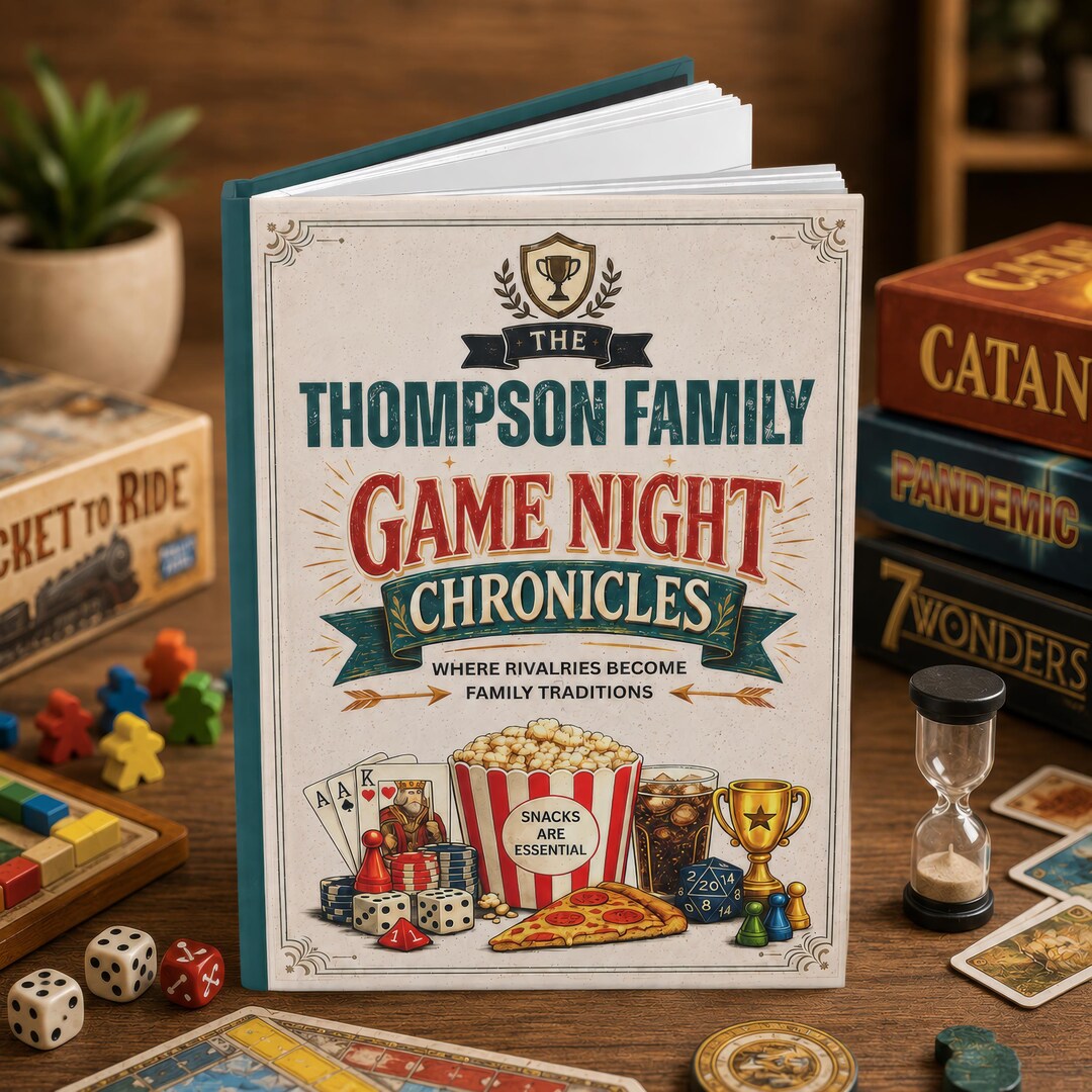 Personalized Family Game Night Journal, Custom Board Game Memory Book ...