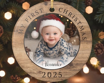 Baby's First Christmas Photo Ornament: Custom Newborn Keepsake