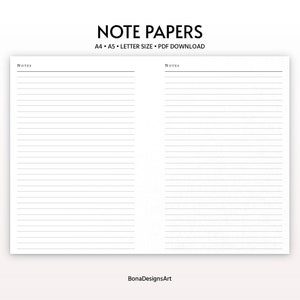 Note Papers Planner, Note Planner, Note Printable Planner, Printable Notes Page, Printable To Do List, Instant Download PDF