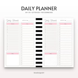 Daily Planner, Printable Daily Planner, Instant Download, Everyday Planner, Daily Schedule, Printable To Do List, Daily Planner PDF