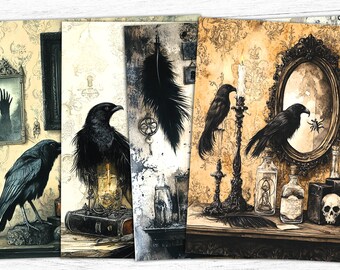 Gothic Oddities Junk Journal Papers: Dark Victorian Ephemera (Digital Paper)