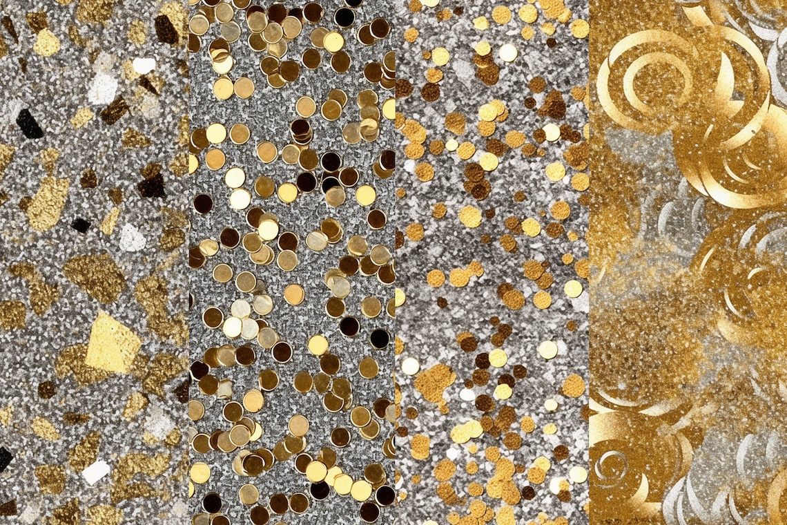 Silver & Gold Glitter Digital Paper: Seamless Patterns (digital ...
