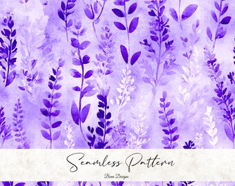 Naadloos patroon aquarel lavendel: stoffenprint (digitale download)