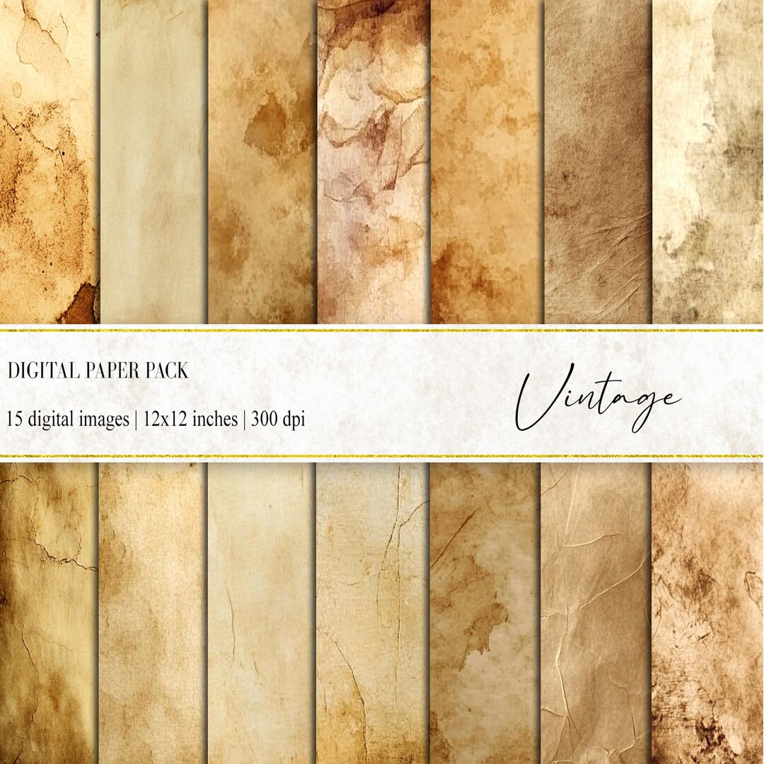 Rustic Stained Paper Vintage Stained Paper Textures: Antique Journal Backgrounds (digital ...