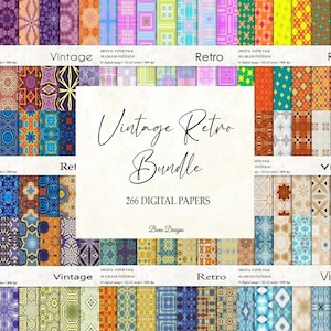 Vintage Retro Patterns Bundle: 266 Seamless Designs (Digital Download