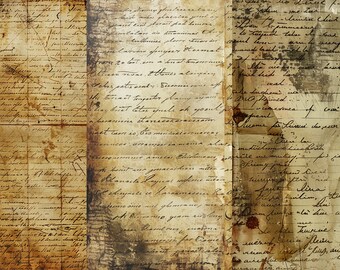 Vintage Writing Digital Papers, Vintage Writing Backgrounds