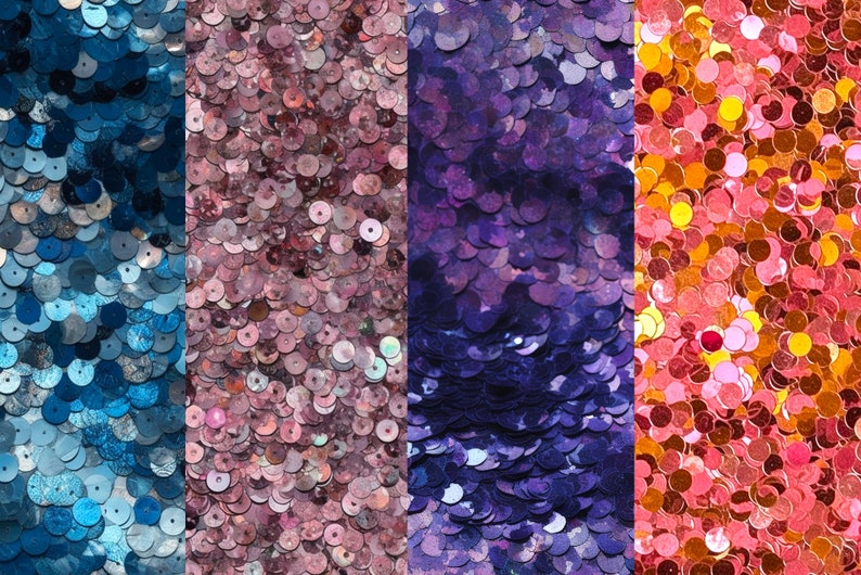Sequin Digital Papers, Sequin Seamless Patterns, Glitter Digital Paper