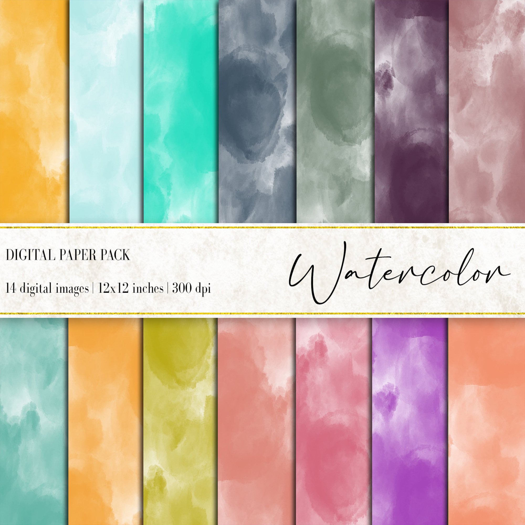Watercolor Digital Paper Textures for Scrapbooking (digital Download ...
