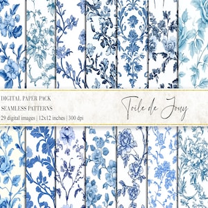 Papier Numérique Toile De Jouy, Motifs Toile De Jouy Française, Papier De Découpage, Papier Français, Papiers Toile De Jouy Bleus, Motifs Chinoiseries