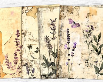 Botanical Junk Journal Paper: Vintage Herb Ephemera (Digital Download)