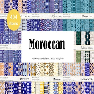 Lot de motifs marocains, Motif sans couture, Azulejos sans couture, Motifs géométriques sans couture, Papiers numériques Boho, Papiers numériques